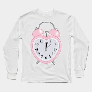 pink heart shaped alarm clock aesthetic dollette coquette Long Sleeve T-Shirt